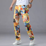 Riolio  Men Fashion Camouflage Print Tie Dye Casual Pants Male Daily Loose Straight Leg Wide Leg Streetwear Versatile Sports Trousers