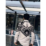 Riolio  Palace Style Business Contrast Color Splicing Slim Long-sleeved Shirt Men Autumn and Winter New Casual Shirt
