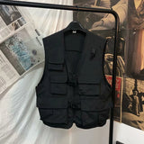 Riolio Summer Thin Outdoor Workwear Jaet Men's Faion Brand Japanese Sle Functional ket Vest Multi-Functional Vest for Photo...