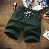 Riolio Summer Shorts Men Solid Casual Shorts Men 100% Cotton Cargo Shorts Brand Beach Shorts Cotton Linen Boardshort Asia Size M-9XL