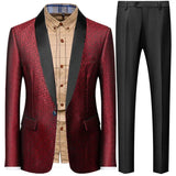 Riolio Coat Vest Pants 3 Piece Suit Set Luxury Groom Wedding Dress Party High End Waistcoat Slim Fit Lapel Blazer Jacket Men Trousers