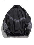 Riolio American Retro Zipper Jaet Men's Spring Autumn Casual Loose Fit Youth Waterproof Ox Fabric Long Sve Stand Collar