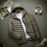 Riolio New Brand Autumn Winter Light Down Jacket Men's Fashion Hooded Short Large Ultra-thin Lightweight Youth Slim Coat Down Jackets
