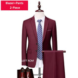 Riolio  M-6XL ( Jacket + Vest + Pants ) Boutique Pure Color Mens Business Formal Suit 3Piece Set and Two-piece Set Groom Wedding Dress