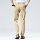 Riolio  Autumn Trousers Men Formal Dress Suit Pants Work Pants Quality Business Casual Pants Straight Black Khaki Navy Blue Long Pants