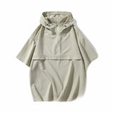 Riolio Ice Silk Men's irt ort Sve Thin American Outdoor Mountain Qui Dry Hooded Workwear Jaet f Zipper Breathable...