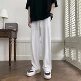 Riolio  Men's Trendy Casual High Waist Summer Casual Loose Fashion Trendy Brand Youth Trendy Trousers