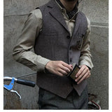 Riolio Vests Men Vintage Slim Classic Smart Casual Woolen Coats Autumn American Style Handsome Mature High Street All-match Fashion New