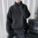 Riolio Autumn Winter Mens Casual Turtleneck Pullover Men's Long Sleeve Rollneck Sweater Korean Style Fashion Warm Knitted Sweater