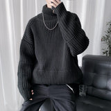 Riolio  Autumn Winter Mens Casual Turtleneck Pullover Men's Long Sleeve Rollneck Sweater Korean Style Fashion Warm Knitted Sweater
