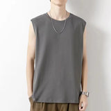 Riolio  Fashion Cotton Vest Men Summer Sleeveless Undershirt Youth Fitness Running Wear