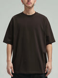 Riolio 11.29oz 320Grams Heavy Cotton Weight Oversized Loose Men T-shirt Solid Color Drop Shoulder Short Sleeve High Quality