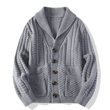 Riolio Korean Version Retro Hand-woven Twisted Twisted Sweater Men's Spring Autumn Thickened Sweater Lapel Cardigan Trendy Jacket Chic