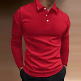 Riolio  Autumn Men's Sports Fitness Casual Collar Long Sleeve Polo