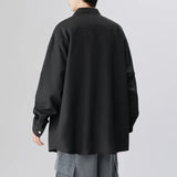 Riolio 6 Colors Men's Baggy Long Sleeve Shirt Fashion Korean Lapel Coat Tops Youth Casual Classic Simple Male Clothes Trendy Brand