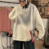 Riolio Mens Harajuku Sweatshirts Men's Autumn Pullovers Korean Solid Color Men Casual Hoodie O Neck Basic Tops Hip Hop Streetwear
