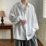 Men White Vintage Shirts Mens Harajuku Fashion Oversized Shirt Male Black Casual Streetwear Blouses 5XL