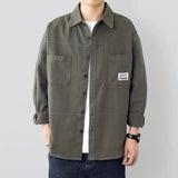 Riolio  Mens Harajuku T Shirt Korean Fashion Shirts Blouses Long Sleeve Cotton Linen Shirts For Men Loose Casual T Shirt Top Man Clothes