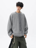 Riolio  hoodie Men Solid Color Round Neck Sweatshirt Long Sleeve Pullover Soft Comfortable Crewneck Sweatshirt For Autumn Casual Wear