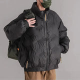 Riolio Winter American Fashion Vintage Parkas Jackets For Men Outdoor Windbreaker Y2K Casual Padding Coats Loose Embroidery Down Jacket