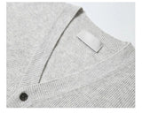 Riolio Autumn Fashion Men Luxury Knitted Sweater Coats Trendy Korean Popular V Neck Long Sleeve Cardigan Jacket Casual Stylish Knitwear