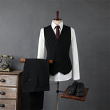 Riolio  Elegant Slim Fit Wedding Suit Set with Qingguo Collar for Groom Business Formal Fashionable Men's Tuxedo Wedding Ceremony Dress