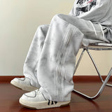 Riolio New Spring Men's Casual pants Sweatpants Wide Leg Straight Loose Pants Korean Fashion Patchwork Knit Long Track Trousers