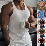 Riolio Summer men Vest stripe gym Tank top Men Fitness sleeveless shirt Male Exercise Sports vest Undershirt Bodybuilding clothing