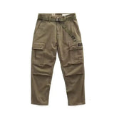 Riolio  Spring Autumn American Vintage Men's Cotton Pants Make Old Loose Logging Cargo Trousers  Multiple Pockets Design Straight Pants