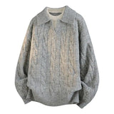 Riolio American high street hip-hop couple retro round neck sweater men and women spring and autumn loose Harajuku casual top y2k