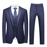Riolio  M-6XL Double Vent Mens Suit ( Blazer+Vest+Pants) Solid Color Formal Office Business Suit Three-piece Groom's Wedding Dress Party
