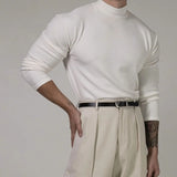 Riolio  Fitness T-shirt Men's Clothes Spring Autumn Training Suit Threaded Turtleneck Slim Fit Sports Quick Dry Breathable Long Sleeves