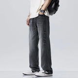 Riolio Men's Baggy Straight-Leg Denim Pants | Business Casual Wide-Loose Fit Jeans for Spring/Autumn All-Season Styling