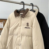 Riolio  Autumn and Winter American Street Trendy Men and Women Personalized Thick Jacket Couple Loose Retro Stand up Collar Harajuku Top