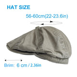 Riolio Washed Cotton Newsboy Cap Peaky Octagonal Hat Vintage Casual Cap Solid Berets Visor Gatsby Flat Ivy Hat
