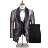 Riolio  Autumn/Winter New Plus Sizes Shawl Collar Jacquard Smart Gown Performance Outfit Black European Style Suit For Wedding