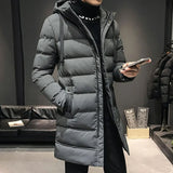 Riolio Men Winter Parka Down Coat Hooded Ultimate Warmth Wind Protection High Collar Mid-length Outdoor Snow Jacket