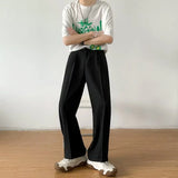Riolio Casual Pants Men Simple Japanese Solid Loose Formal Baggy Streetwear Leisure All-match Office Clothing Fashion Trousers Classic