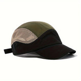 Riolio  Japanese Quick-Dry Duckbill Cap with Five-Page Design Color-Blocked Outdoor Mesh Breathable Baseball Hat for Hiking Sports
