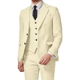 Riolio  Men's Blazer Vest and Pant Set, Notched Lapel, Wedding Banquet, Evening Party, Male Suit, Elegant Tuxedo, 3 Piece