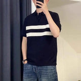 Riolio  Summer Men Color Matching Polo Shirts Korean Male Clothing T-shirt Versatile Casual Fashion Basic Lapel Loose Short Sleeves Tops