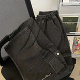 Riolio  Autumn American high street men and women trendy straight tube multi pocket workwear jeans for couples loose retro casual pants