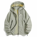Riolio  Men's Lightweight Hooded Windbreaker Jacket Plus Size Casual Outdoor Hiking Running Jacket with Zipper Pockets Running Coat