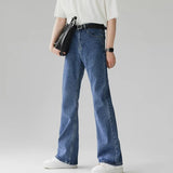 Riolio  Men Fashion Micro-Flare Casual Versatile Jeans Men Comfortable Versatile Minimalist Pants Slim Fit Youthful Vitality Trousers