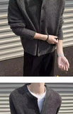 Riolio New American Style Men Cardigan Luxury Knitted Button-down Solid Color Long Sleeve Sweater Jacket Casual High Quality Knitwear