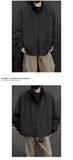 Riolio  Jacket Mens Casual Jacket Solid Stand Collar Loose Fit Zipper Autumn Coat Ribbed Cuffs Relaxed Outerwear