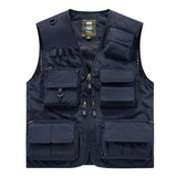 Riolio Outdoor Casual Fishing Vest Photography Spring and Autumn Men's Vest Multi-Pocket Tooling Quick-Drying Vest Cotton Workwear