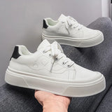Riolio  New plus size student sports shoes versatile thick sole height increasing white shoes men's casual board shoes