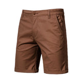 Riolio  New Summer 100% Cotton Solid Shorts Men High Quality Casual Business Social Elastic Waist Men Shorts 10 Colors Beach Shorts
