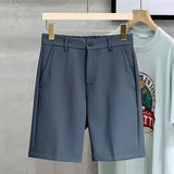Riolio  Five-point Suit Pants for Men Korean Style Business Shorts Trousers Slim Mid-pants Without Ironing Thin Casual Trousers
